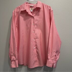 Talbot’s women’s size 18 Pink/white Striped Shirt,wrinkle resistant,office